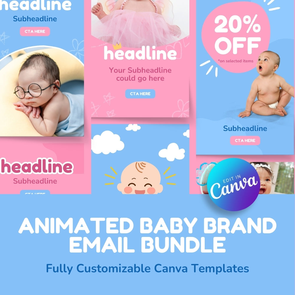 Animated Baby Brand Email Templates Bundle