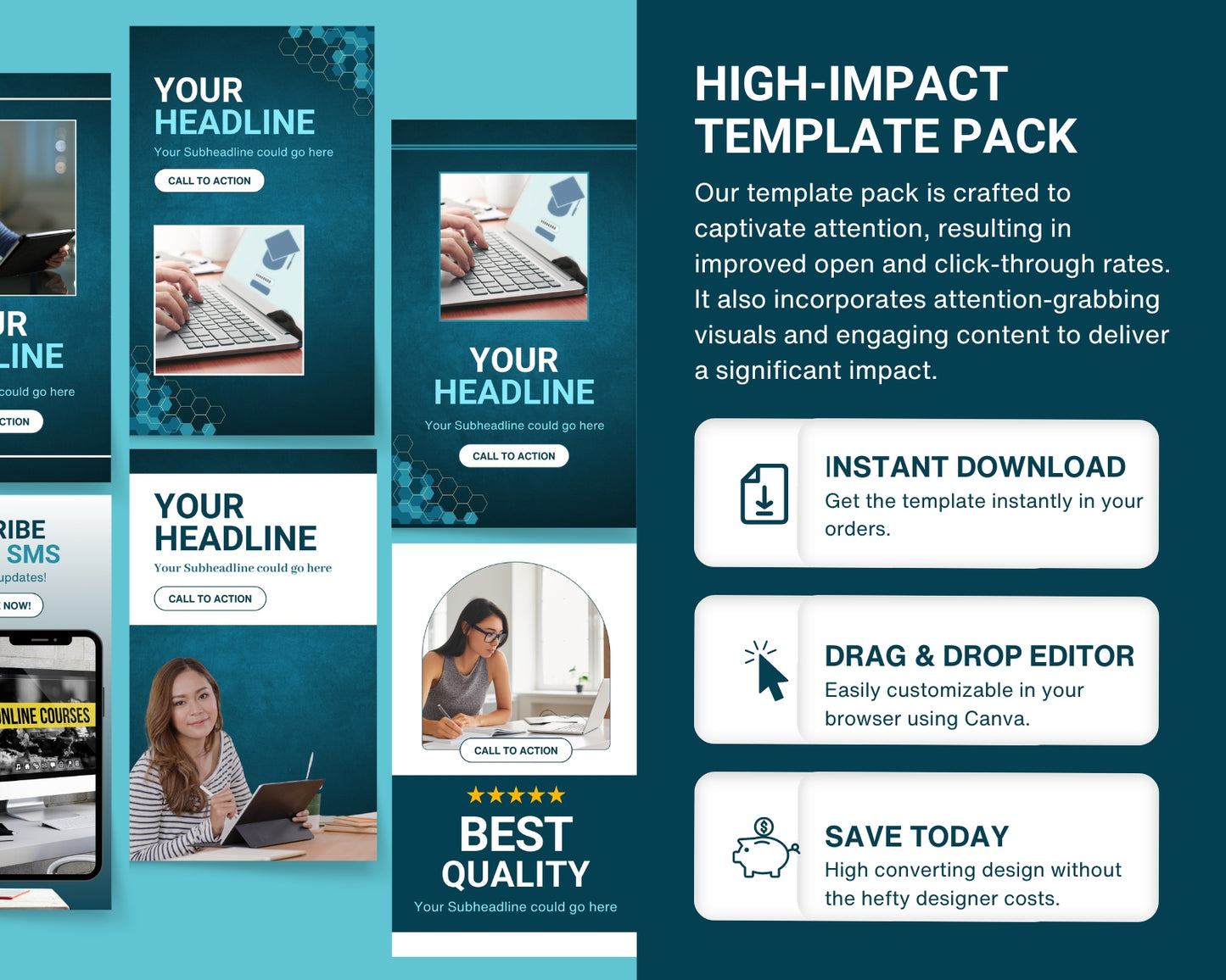 Animated Education and E-learning Email Templates Bundle