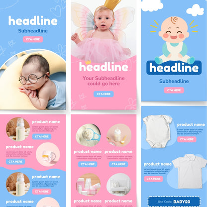 Animated Baby Brand Email Templates Bundle