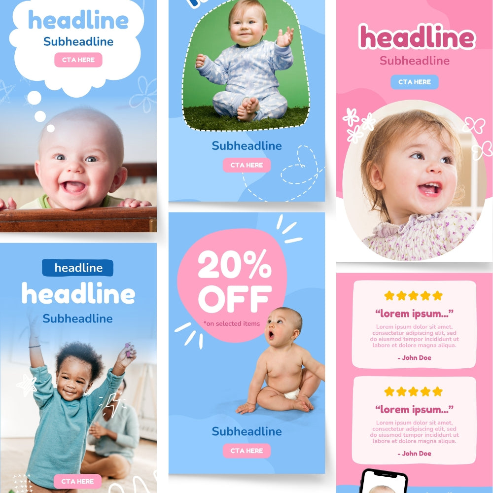 Animated Baby Brand Email Templates Bundle